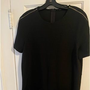 Black shorts rompers with zipper sleeve